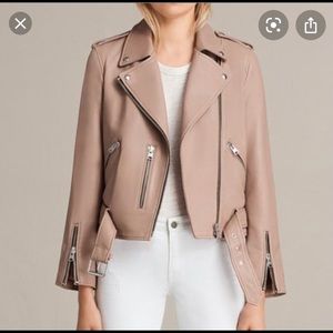 Allsaints Balfern Biker Jacket in Dusty Pink